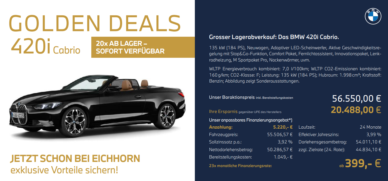 Golden Deal BMW 4er Cabrio